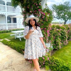 Babydoll Dress foil and flowers